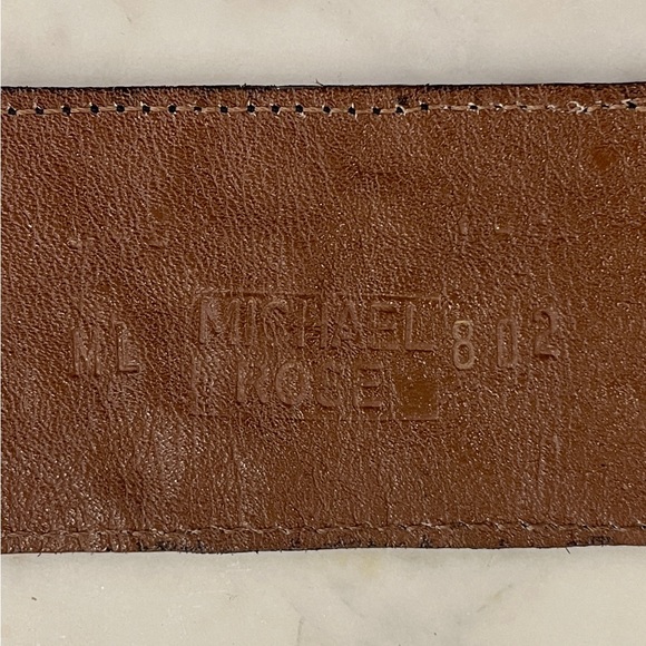 Vintage Michael Rose Embossed Croc Wide Leather Belt - Picture 5 of 6